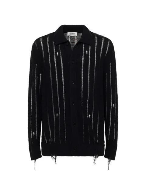 knitted polo collar cardigan by LANEUS