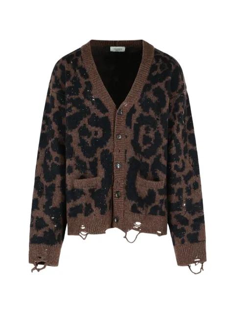 leopard-pattern cardigan by LANEUS