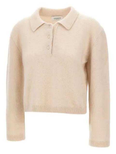 long-sleeve ribbed polo top by LANEUS
