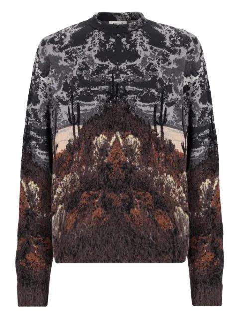 patterned-jacquard sweater by LANEUS