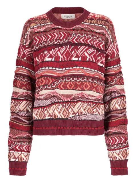 patterned-jacquard sweater by LANEUS