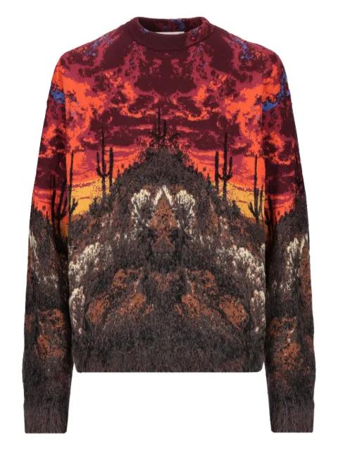 patterned-jacquard sweater by LANEUS