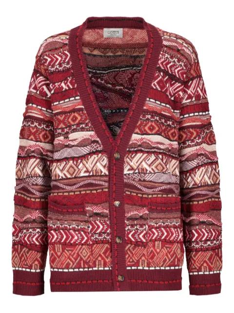 patterned knitted cardigan by LANEUS