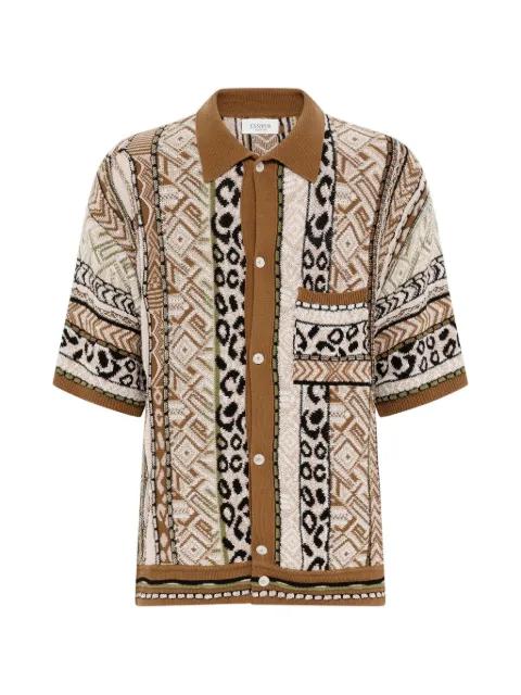 patterned knitted shirt by LANEUS
