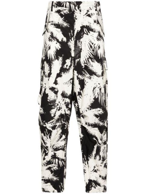 printed multi-pockets cotton trousers by LANEUS