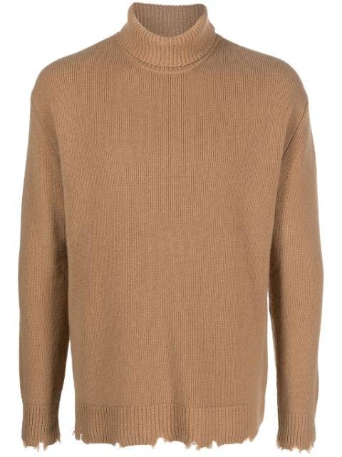 ripped wool sweatshirt by LANEUS