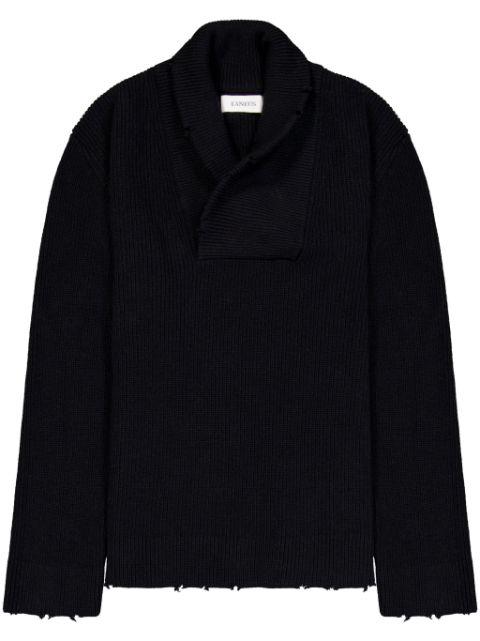 shawl-collar jumper by LANEUS