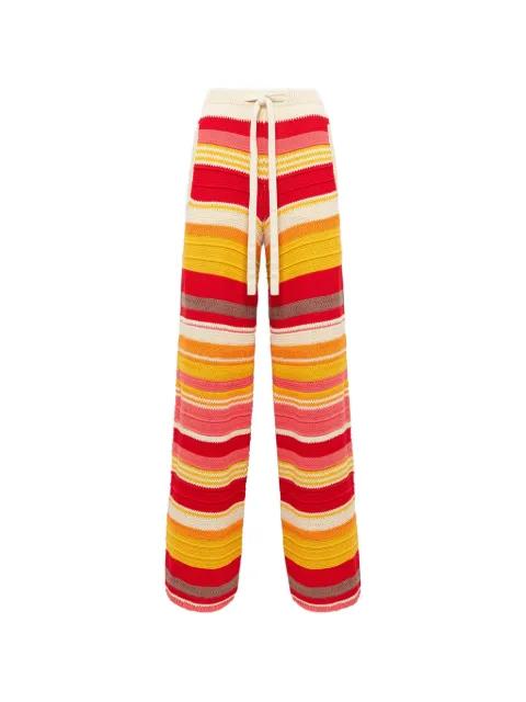 striped drawstring trousers by LANEUS