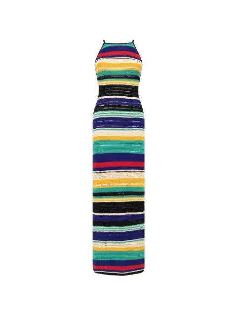 striped-pattern knitted dress by LANEUS