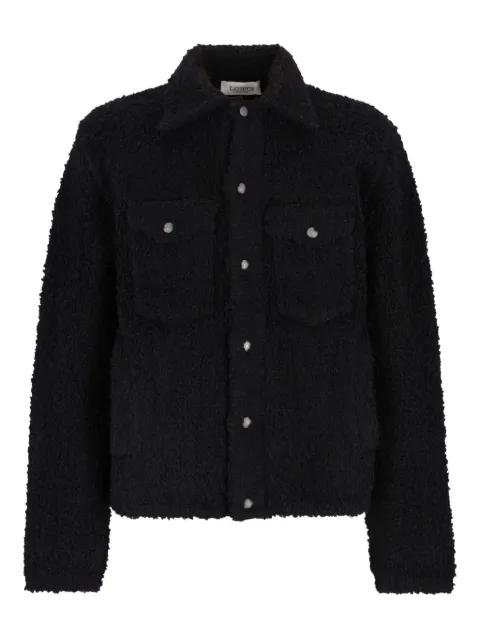 textured button-fastening shirt jacket by LANEUS