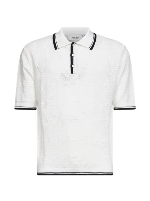 trimmed polo shirt by LANEUS