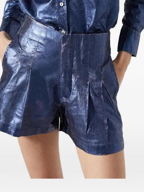 Frida metallic pleated shorts by LANHTROPY