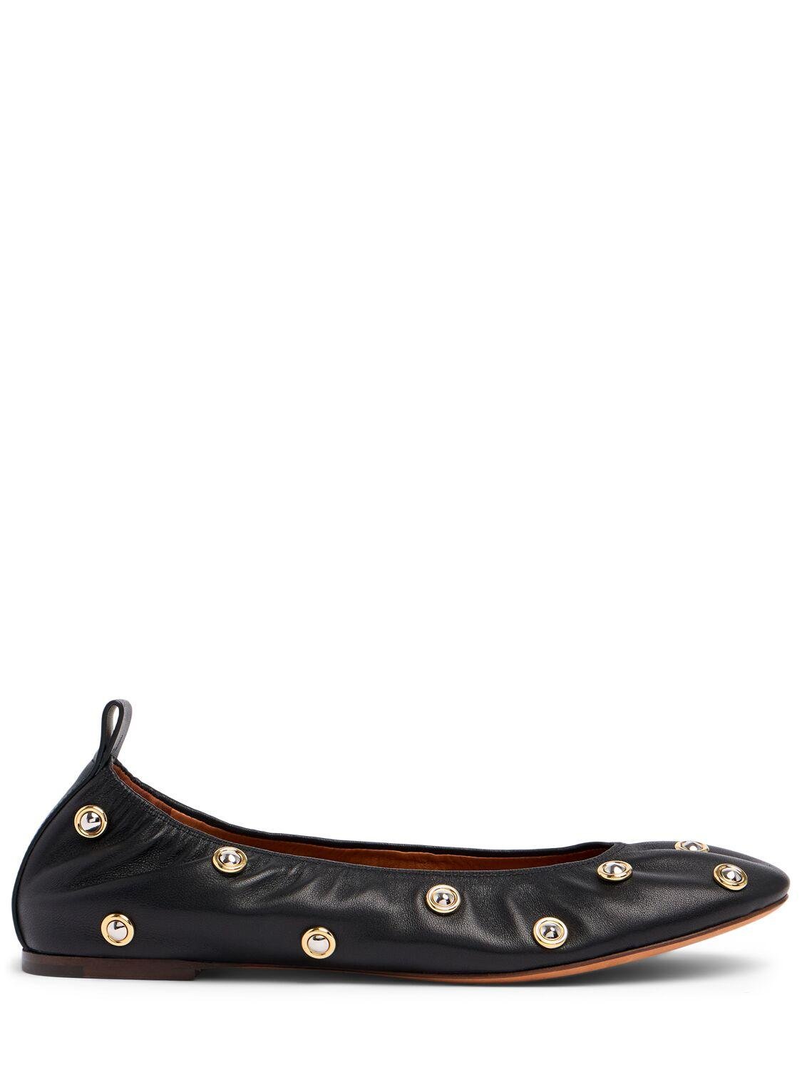 10mm Studded Leather Ballerinas by LANVIN