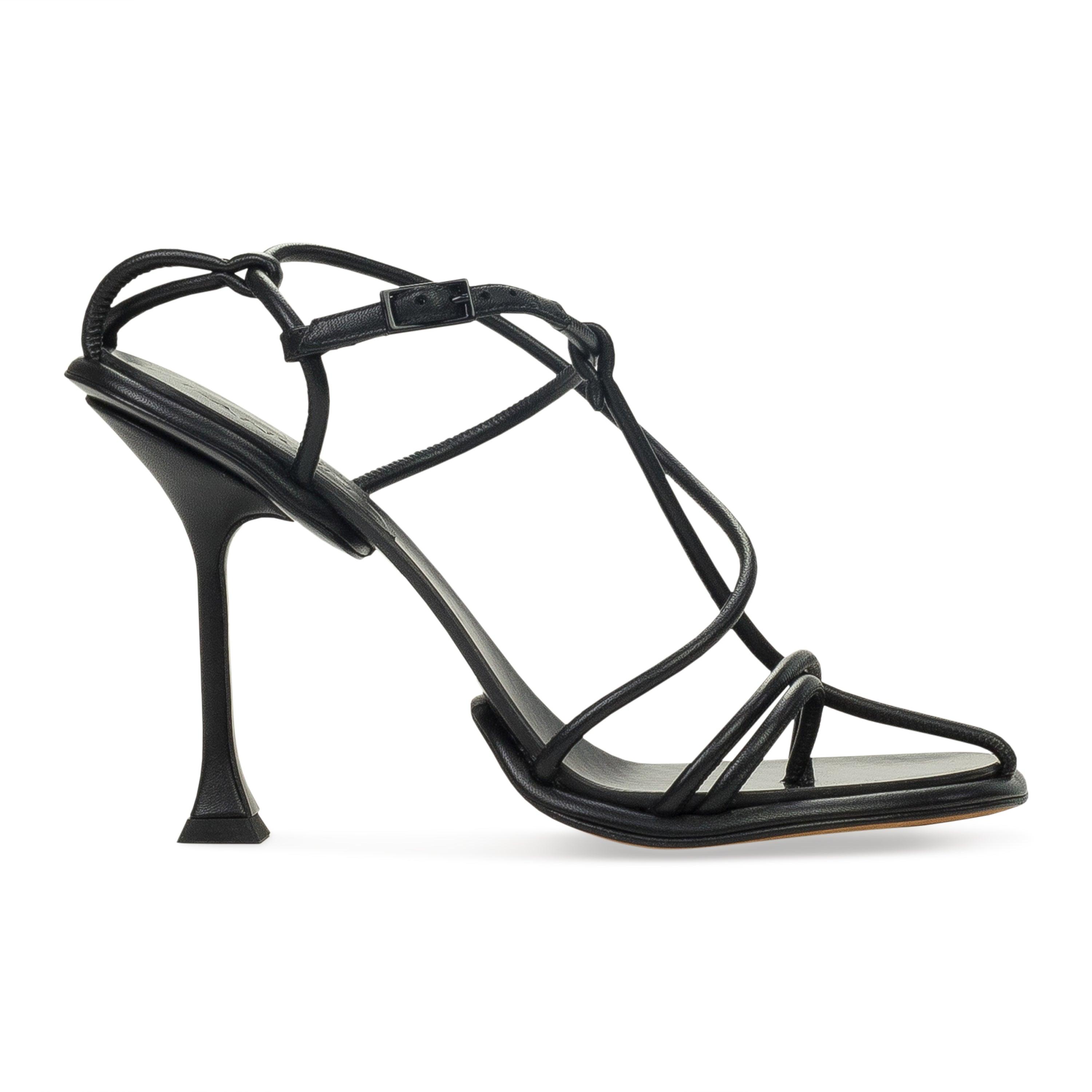 BLACK STRAPLIGHT SANDAL À TALONS 110MM HEELS by LANVIN