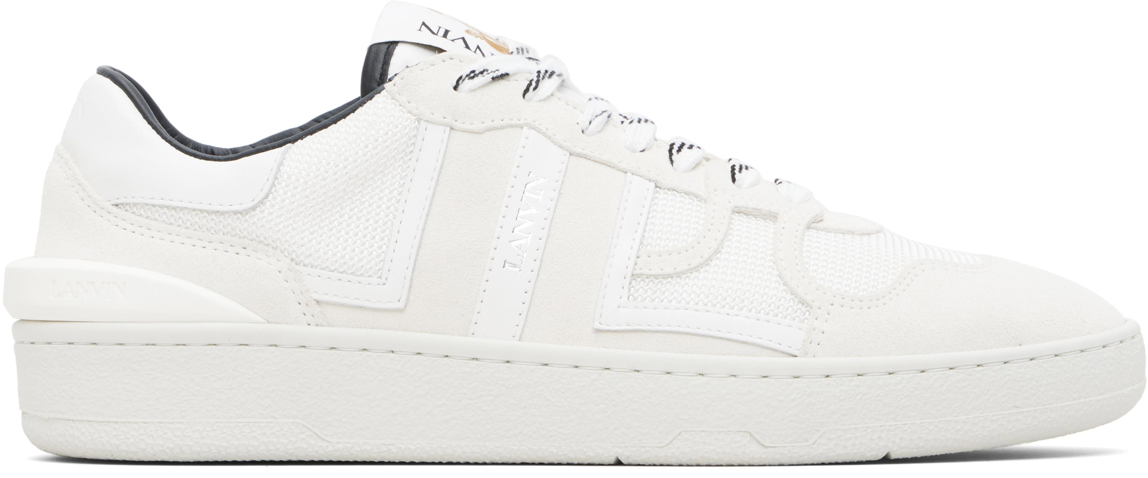 Beige & Off-White Clay Mesh Sneakers by LANVIN