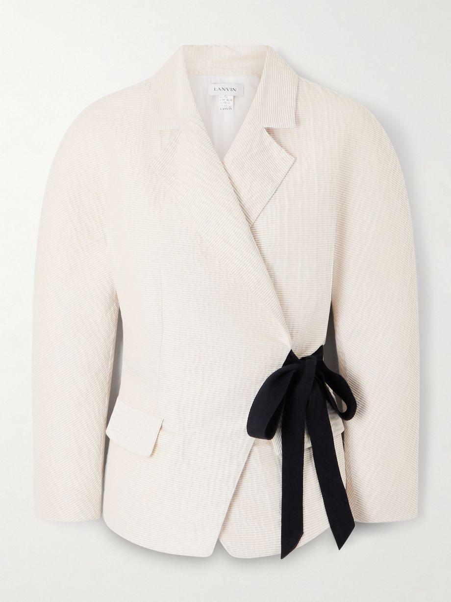 Belted textured-satin jacket by LANVIN