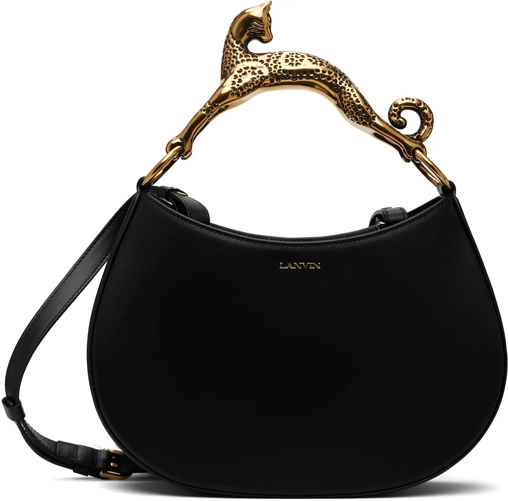Black Cat Leather Bag by LANVIN