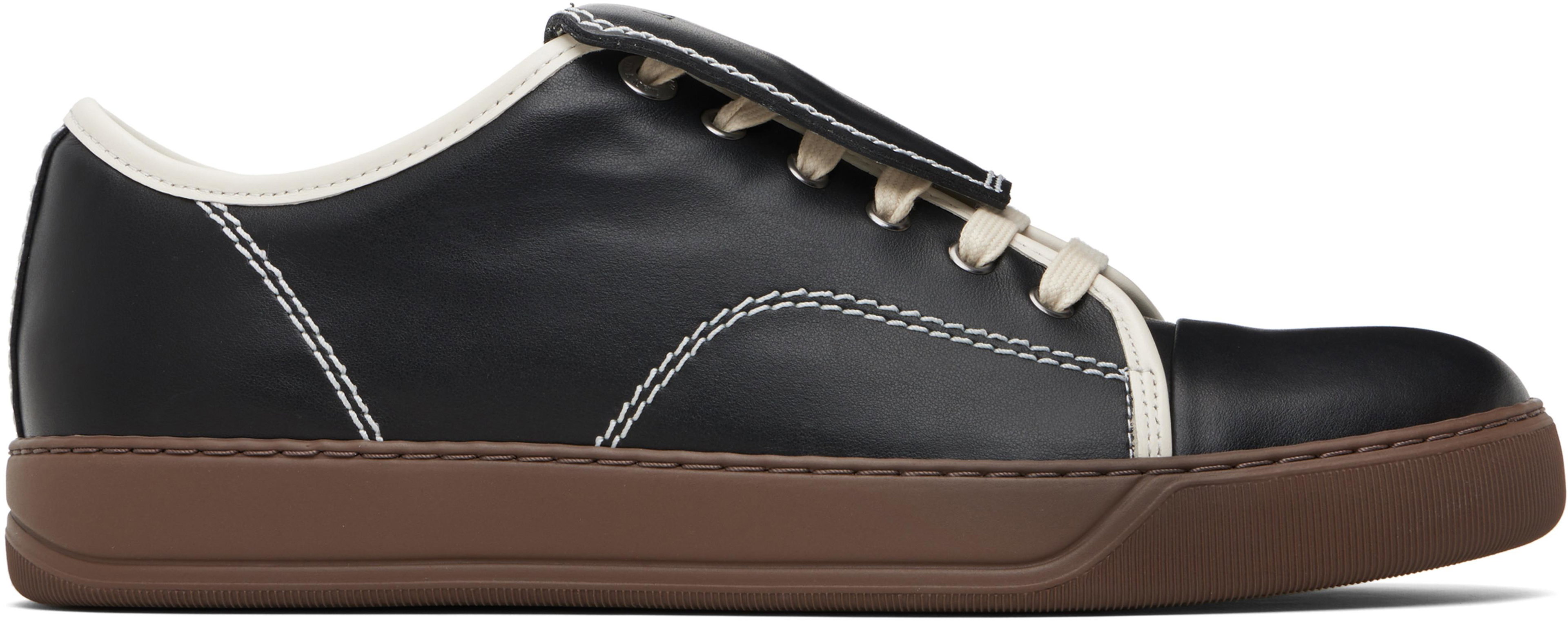Black DBB1 Leather Tongue Sneakers by LANVIN