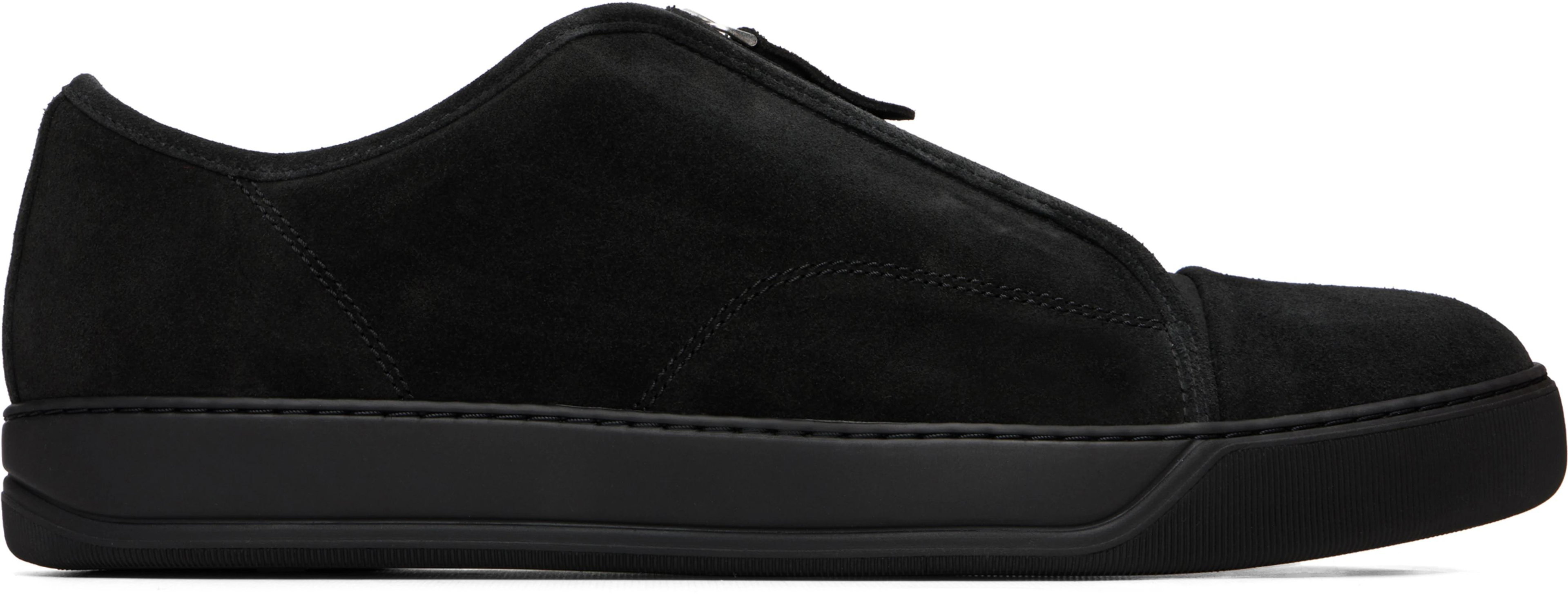 Black DBB1 Suede Zip Sneakers by LANVIN