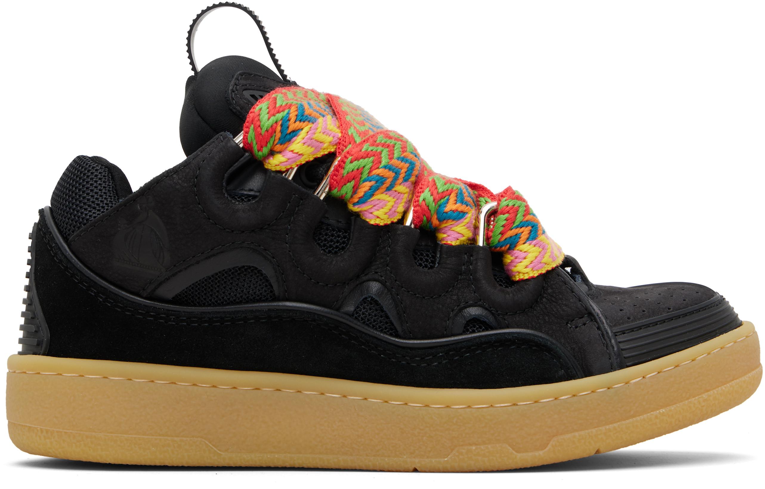 Black Leather Curb Sneakers by LANVIN Black Leather Curb Sneakers by LANVIN