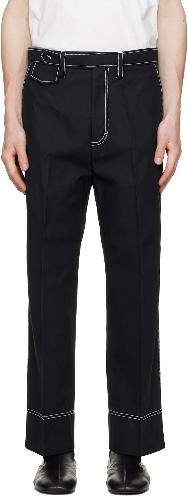 Black Workwear Trousers by LANVIN