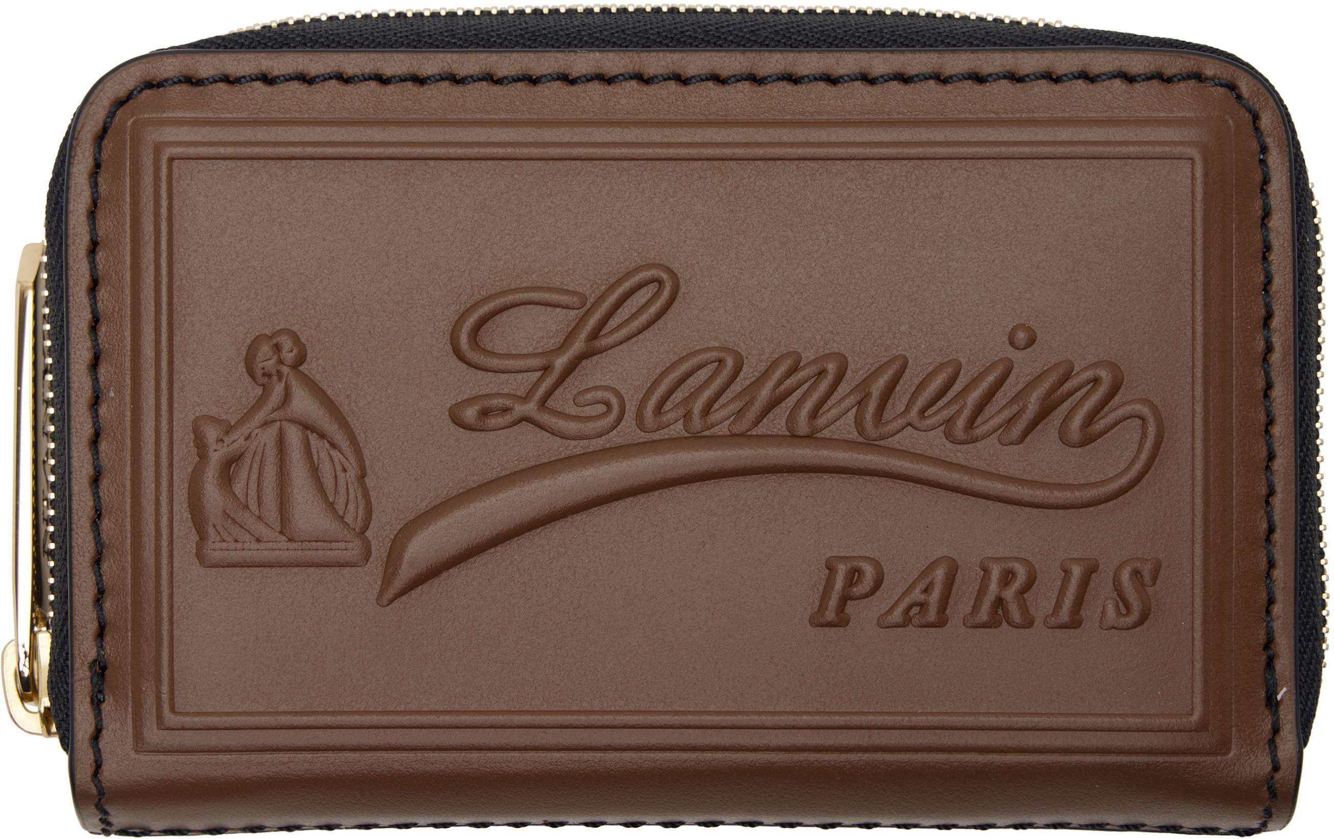 Black & Brown 'Catch By Lanvin' Zipped Card Holder by LANVIN