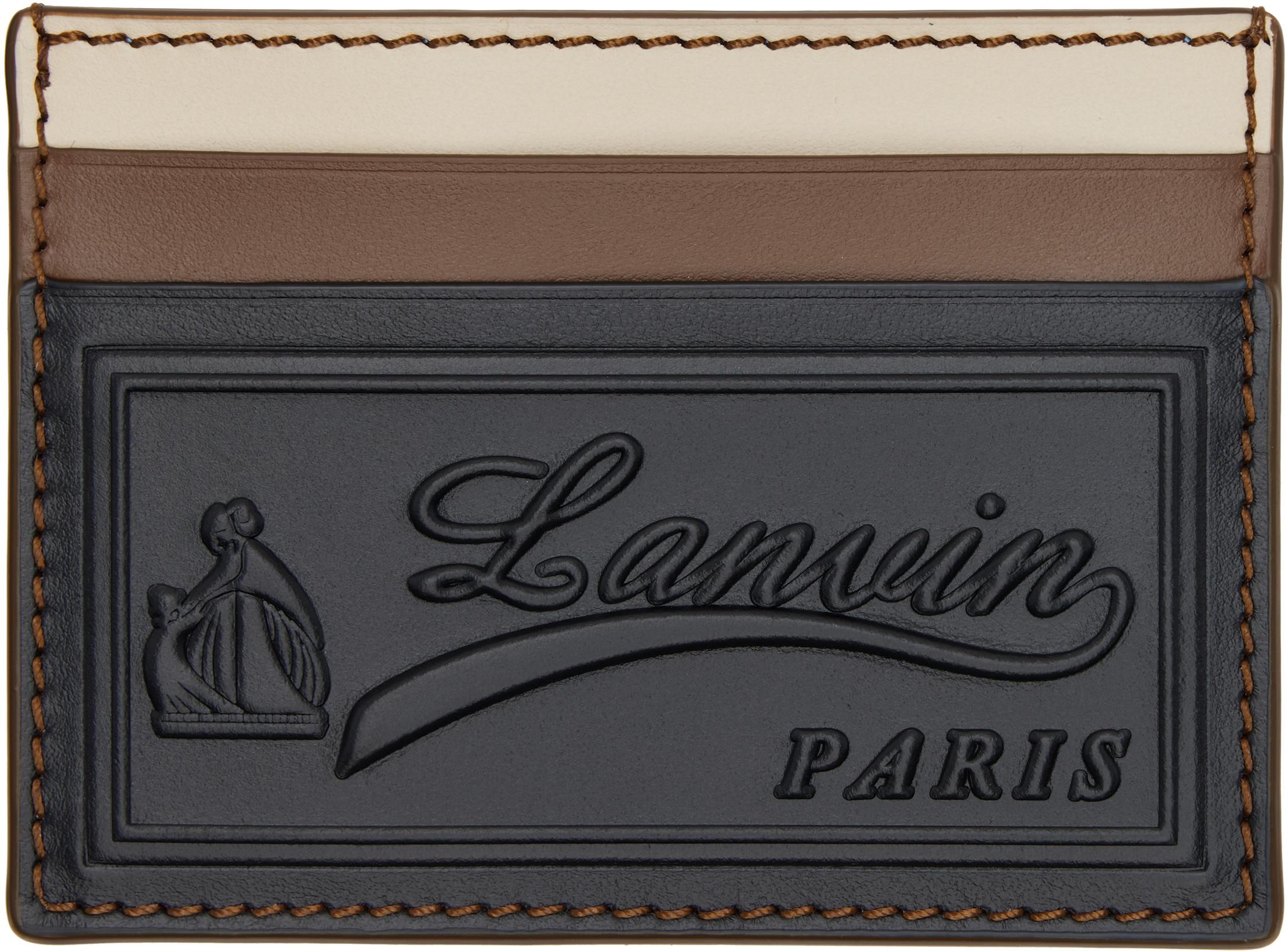 Black & Brown 'Tricolor' Leather Card Holder by LANVIN