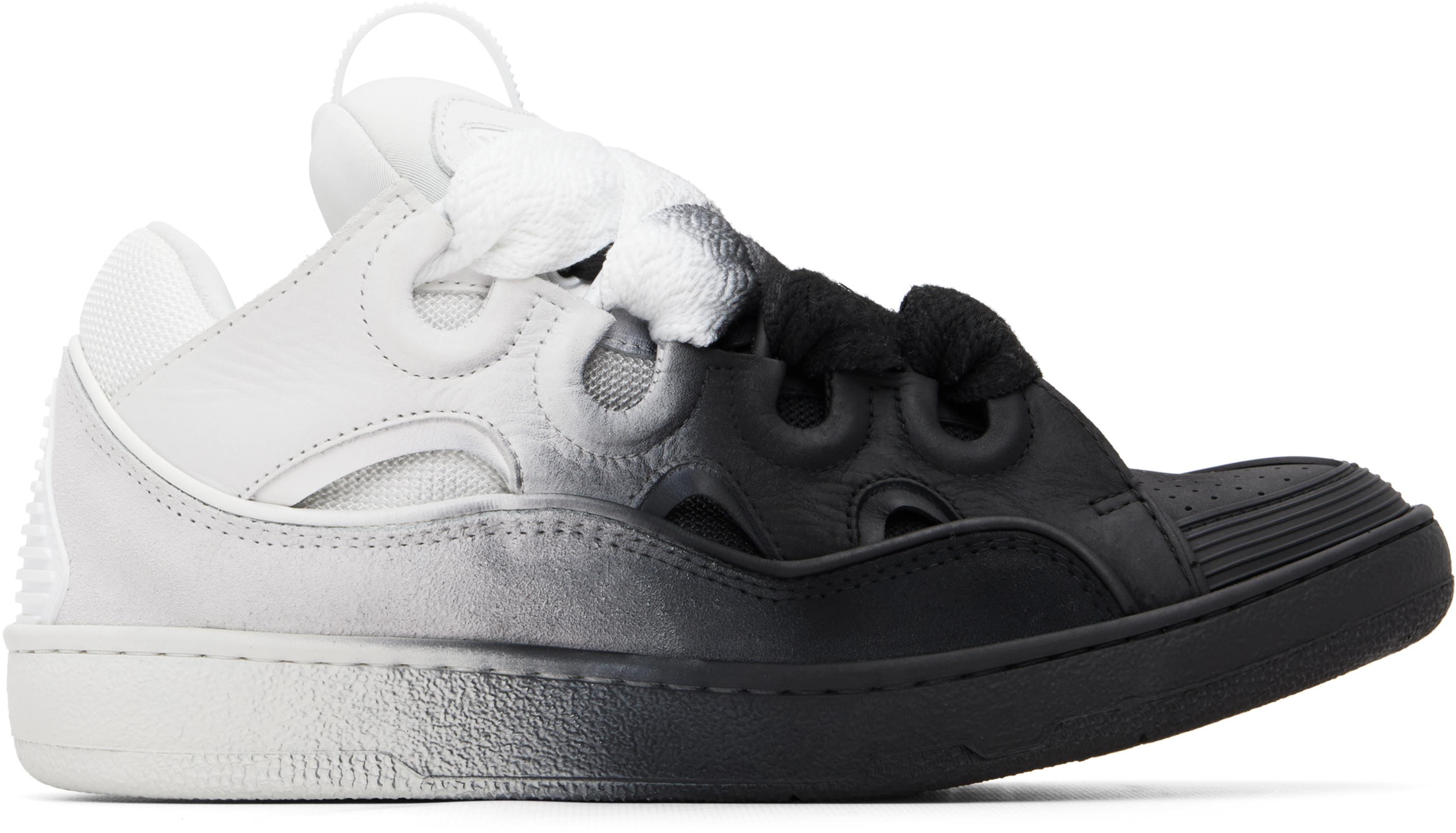 Black & Off-White Spray Curb Sneakers by LANVIN