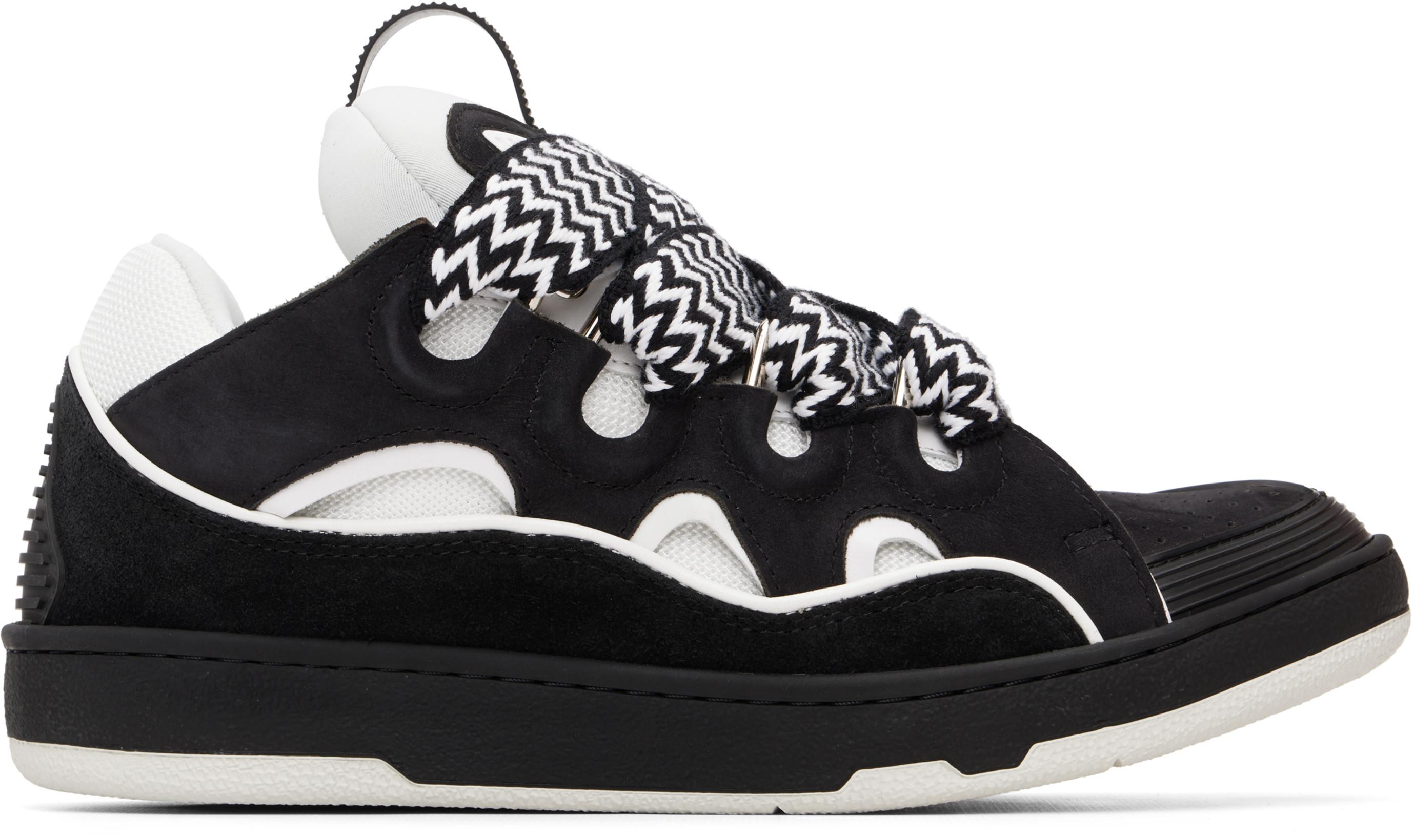 Black & White Curb Sneakers by LANVIN
