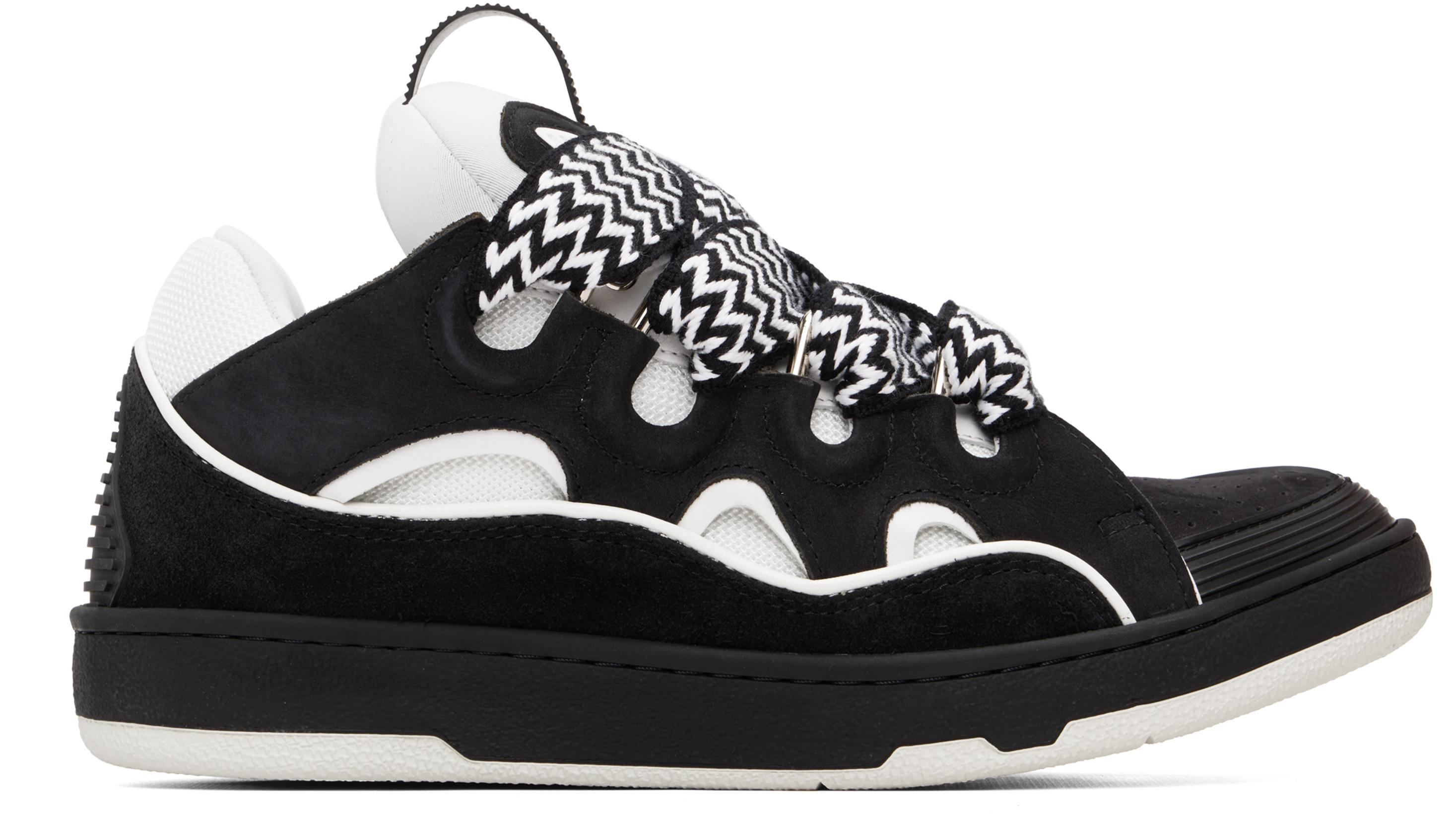 Black & White Curb Sneakers by LANVIN