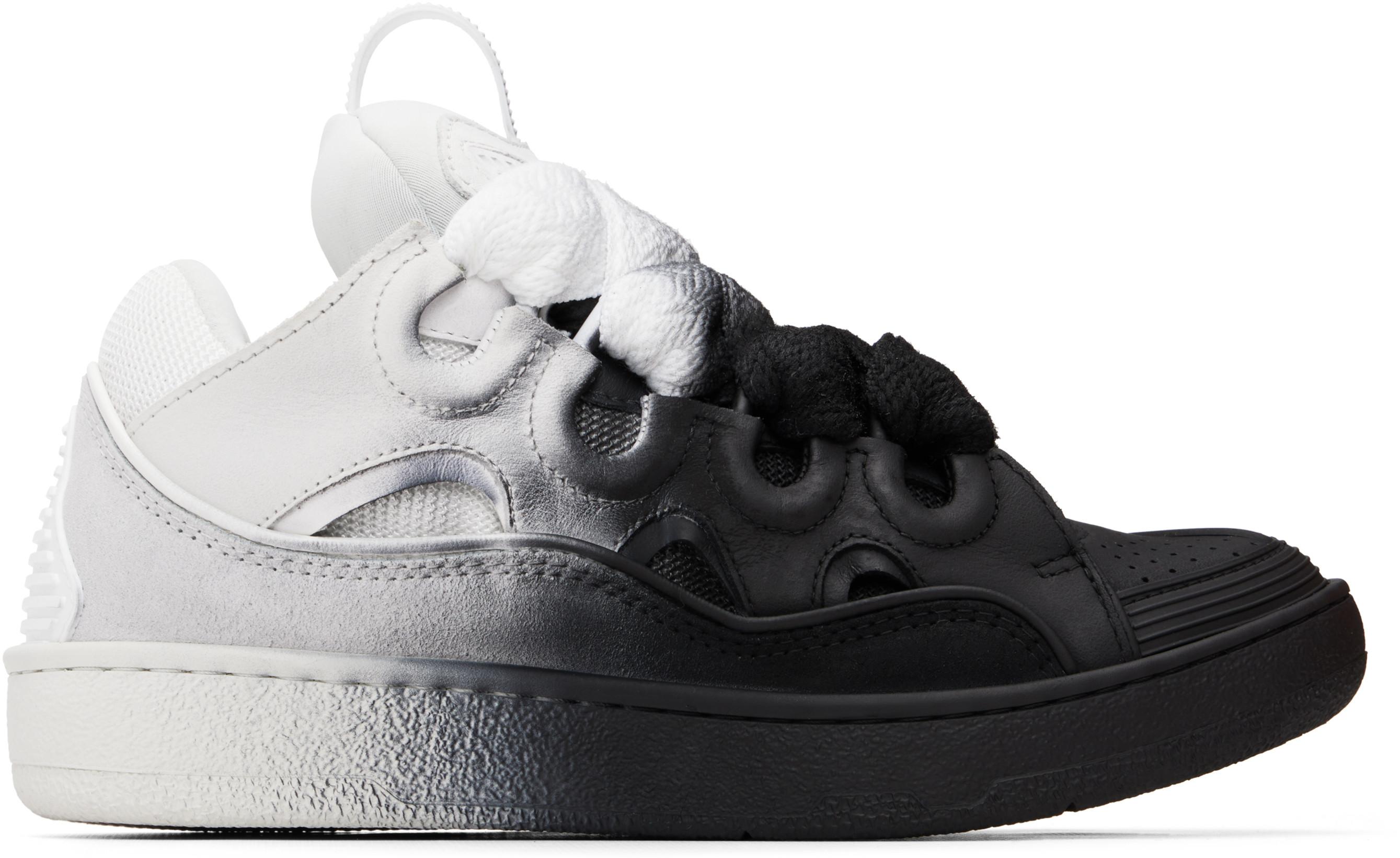 Black & White Curb Spray Sneakers by LANVIN