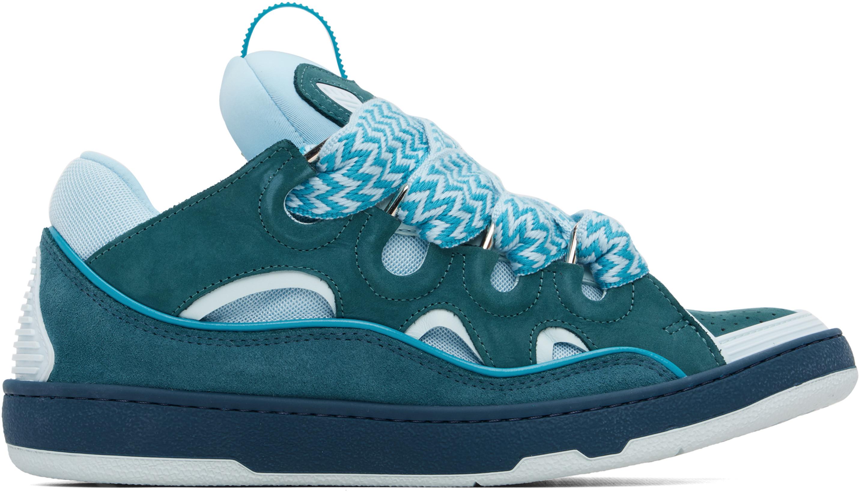 Blue Bicolor Curb Sneakers by LANVIN