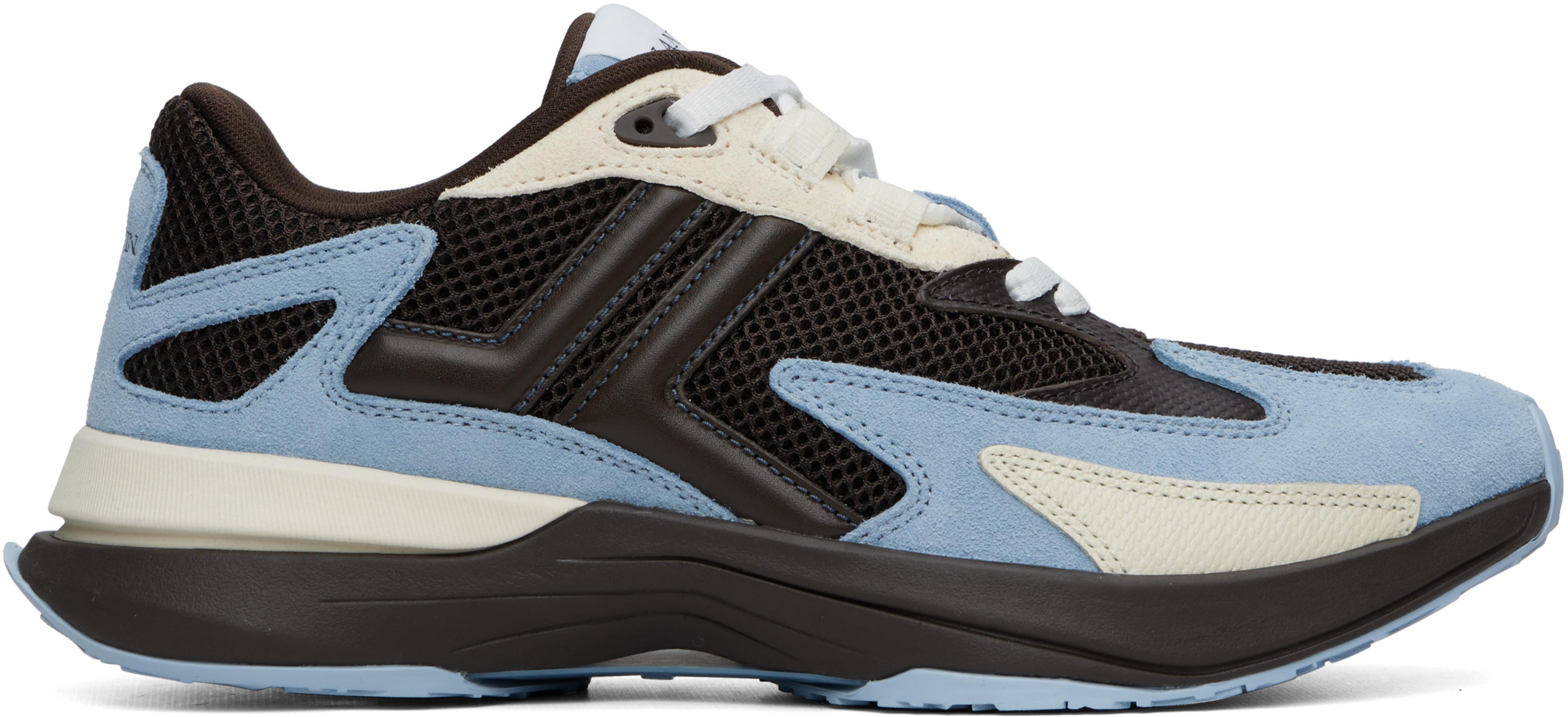 Brown & Blue JLA Mesh Sneakers by LANVIN