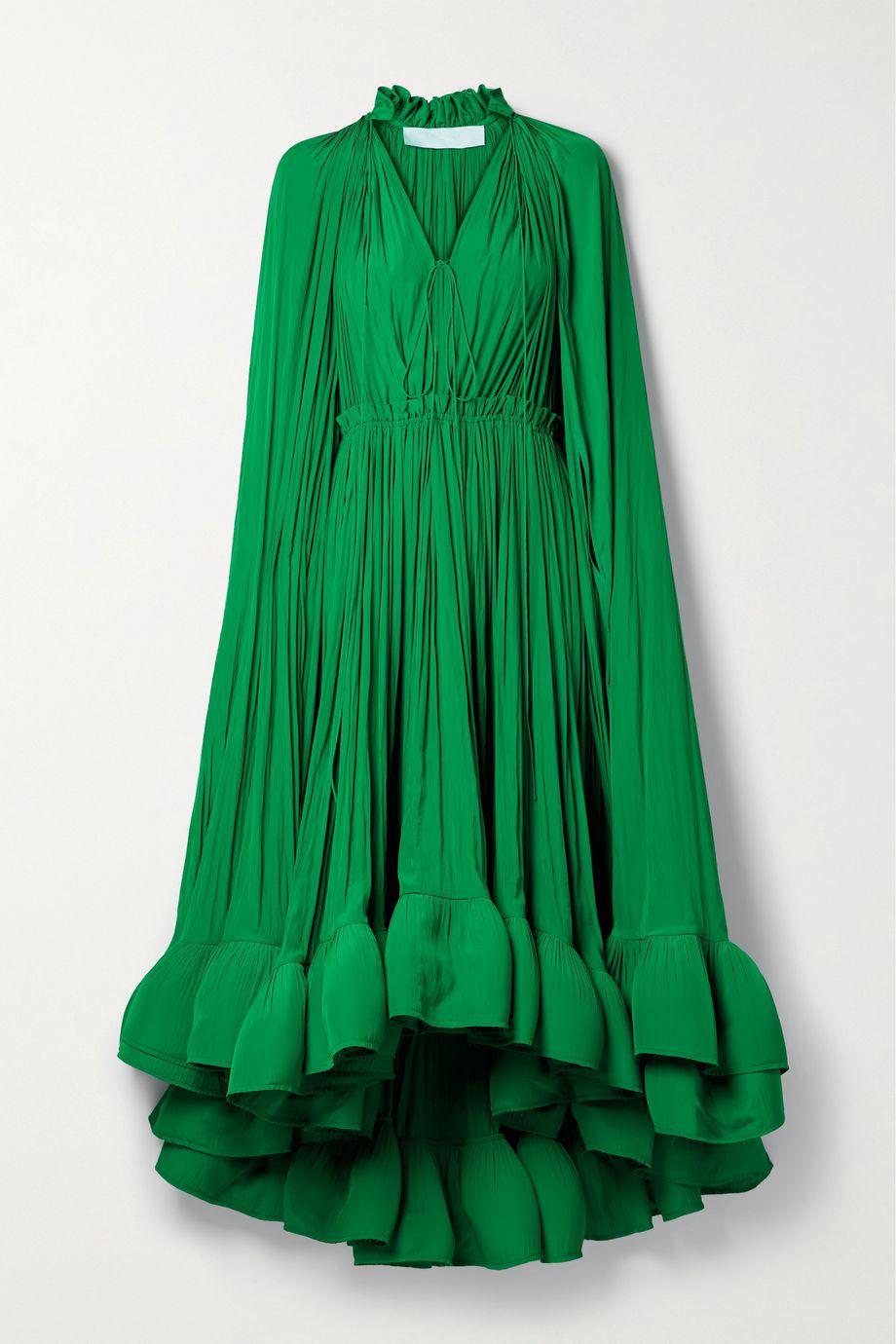 Cape-effect tie-detailed crepe dress by LANVIN Cape-effect tie-detailed crepe dress by LANVIN