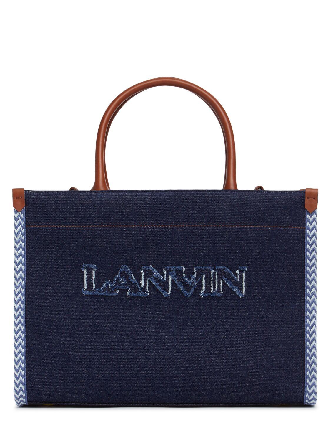 Cotton Blend Denim Shopper Bag by LANVIN