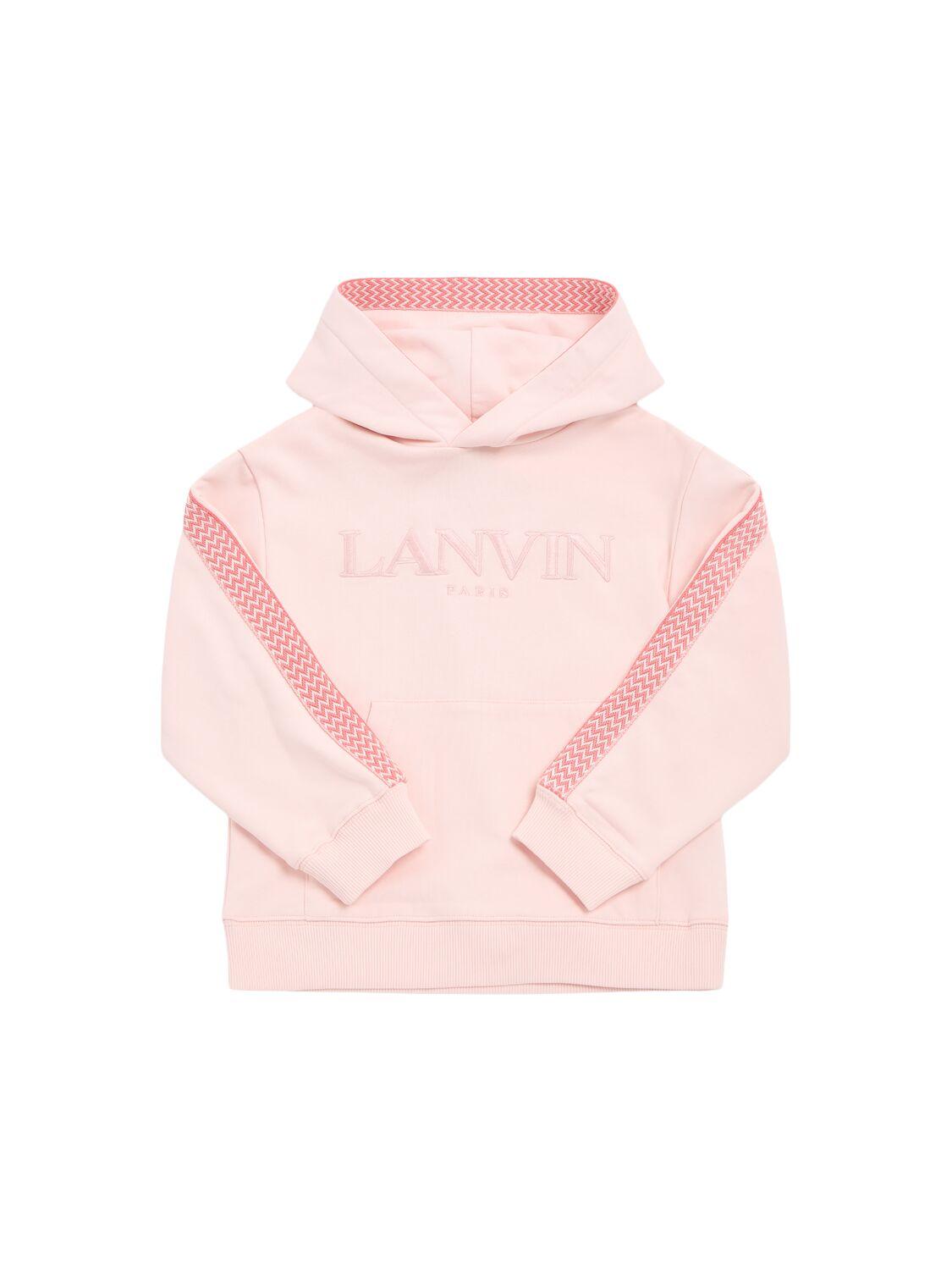 Cotton French Terry Hoodie W/ Logo by LANVIN