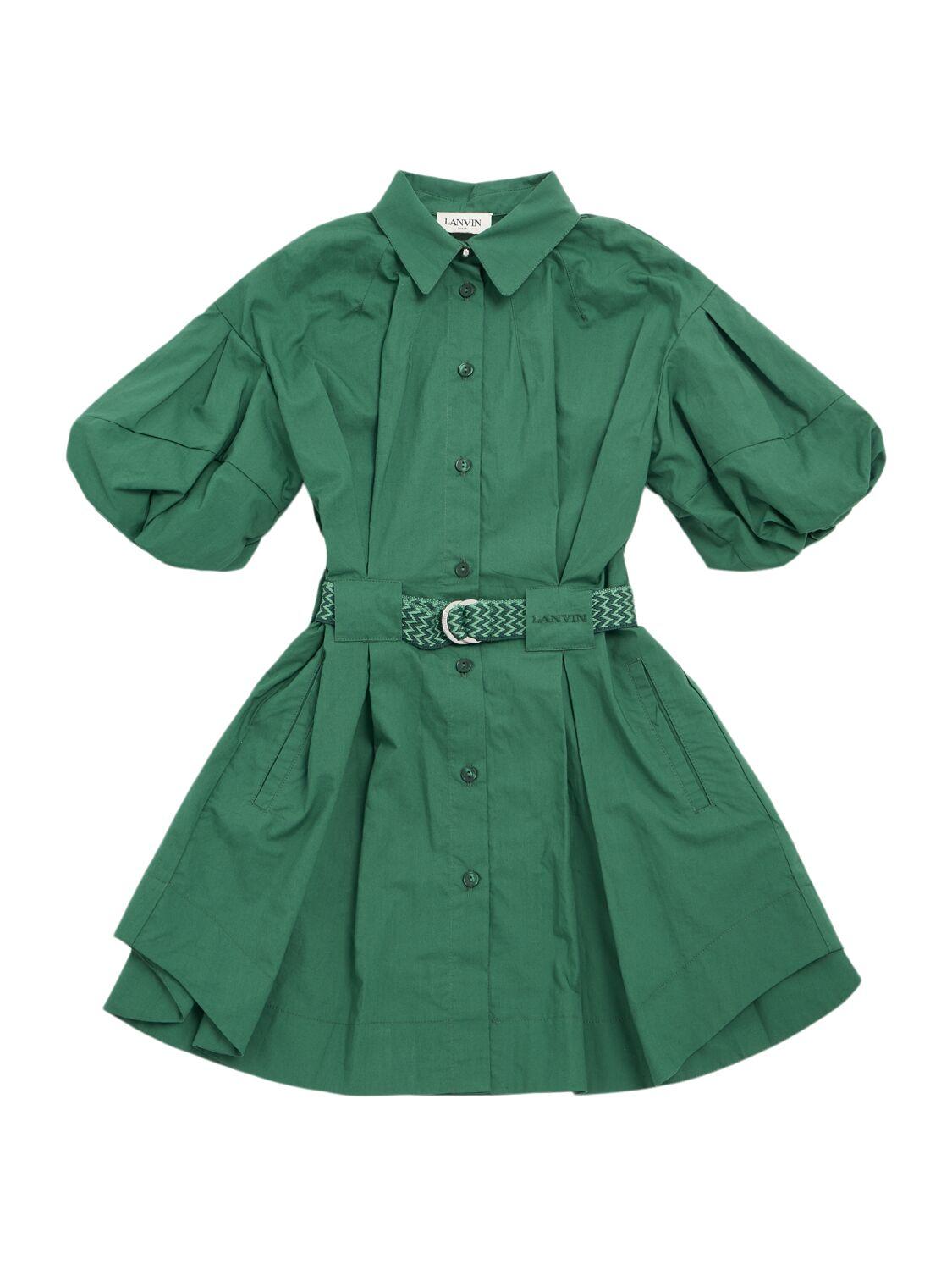 Cotton Poplin Dress W/ Belt by LANVIN