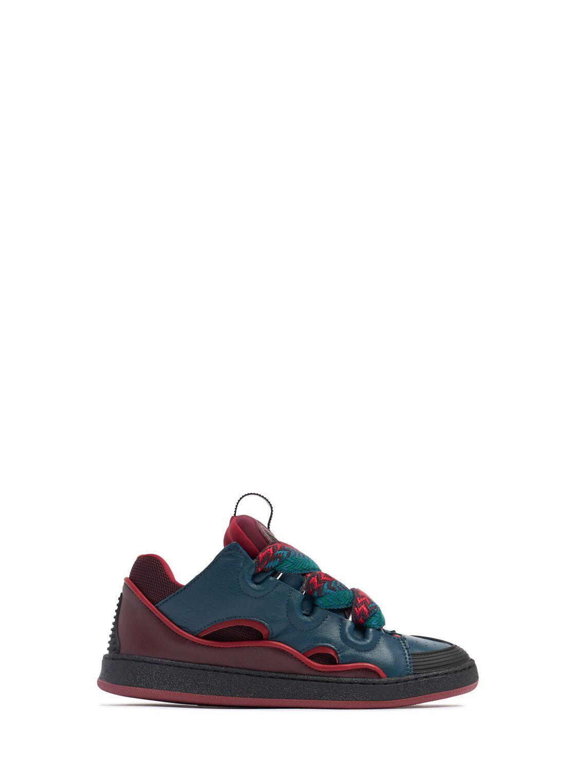 Curb Leather Lace-up Sneakers by LANVIN