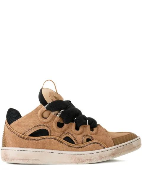 Curb cut-out lace-up sneakers by LANVIN