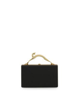 Fusion Cat Leather Clutch Bag by LANVIN