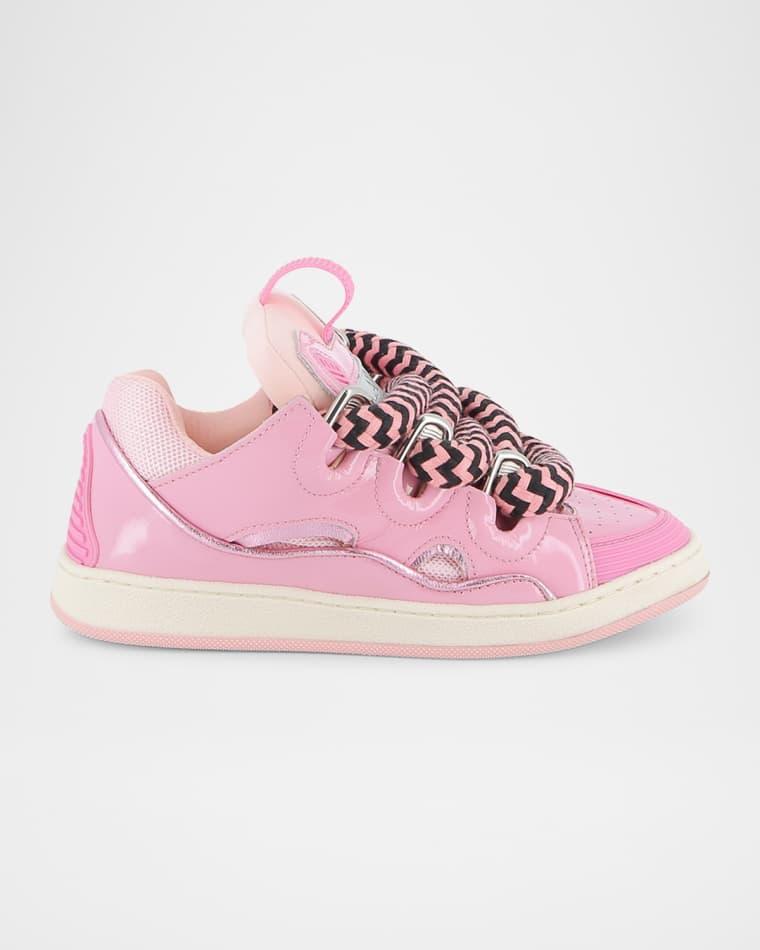 Girl's Two-Tone Curb Sneakers with Big Laces, Kid by LANVIN