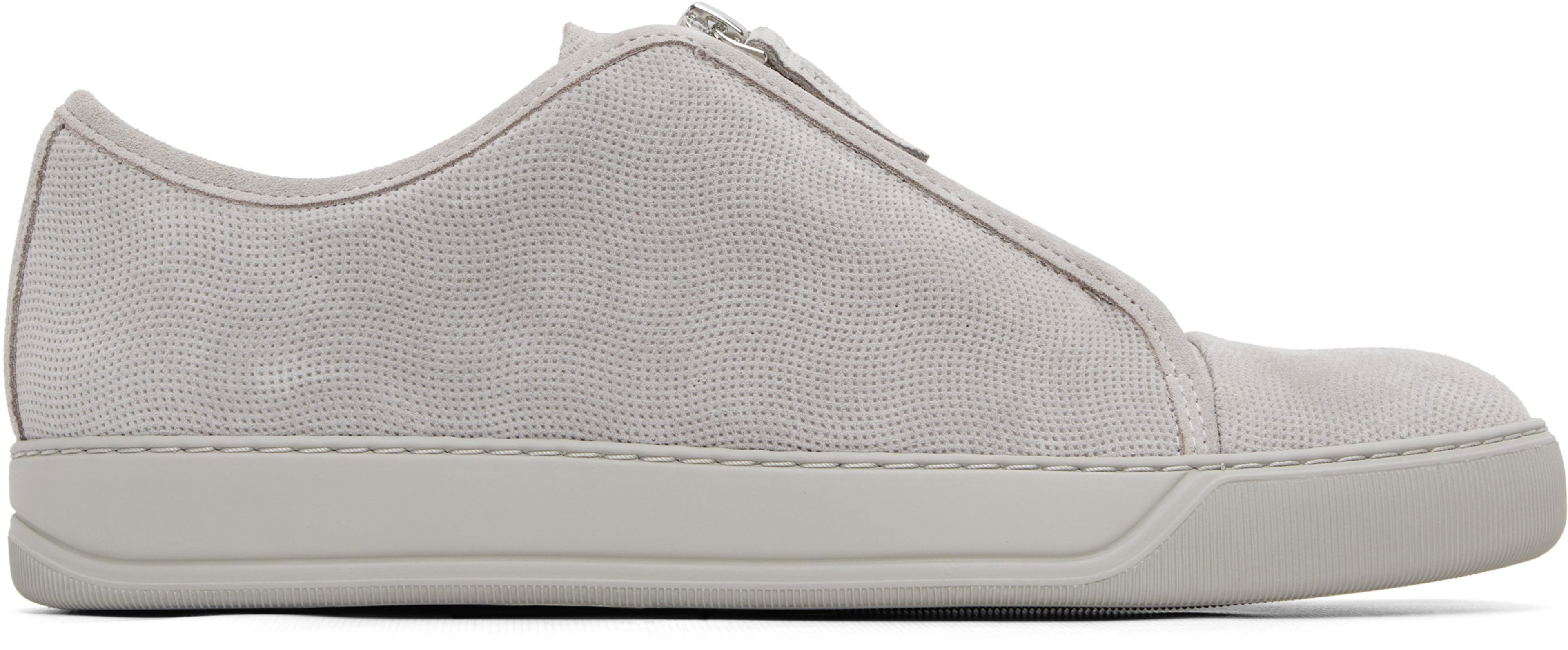 Gray DBB1 Suede Zip Sneakers by LANVIN