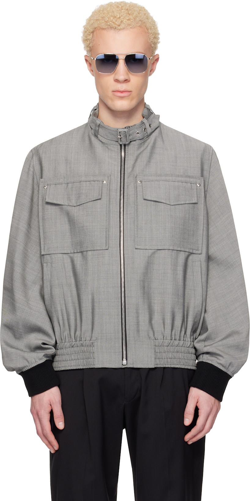 Gray Mohair Wool Jacket by LANVIN