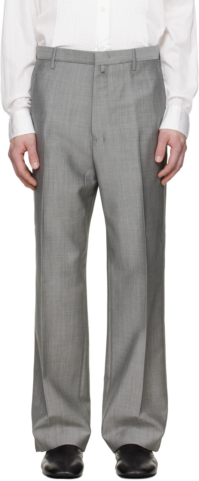 Gray Straight Trousers by LANVIN