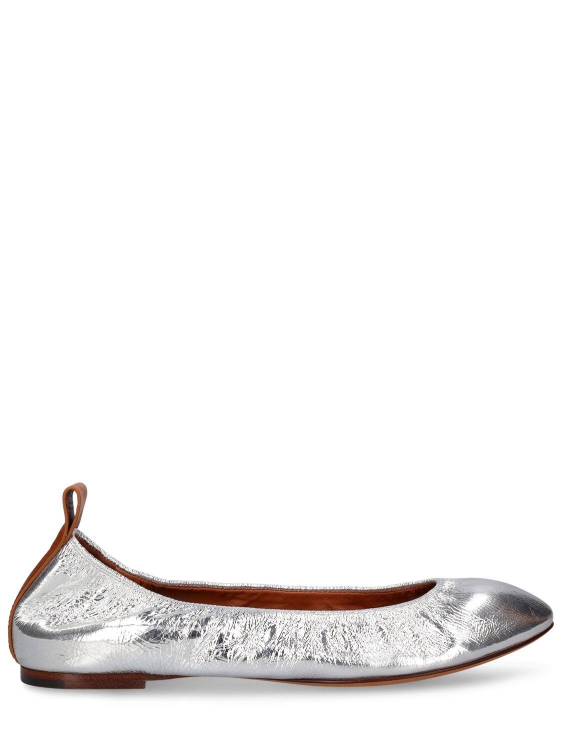 Laminated Leather Ballerina Flats by LANVIN