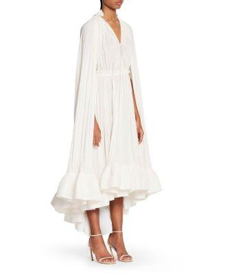 Long Charmeuse Ruffle Dress by LANVIN