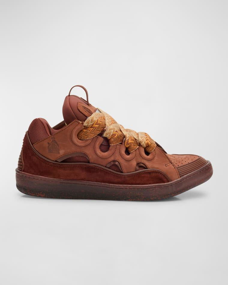 Men's Curb Suede Chunky Low-Top Sneakers by LANVIN