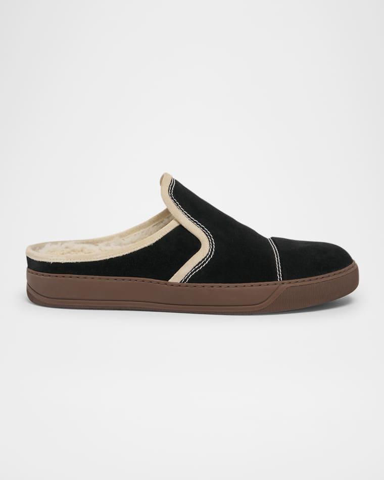 Men's DBB1 Suede & Shearling Mule Sneakers by LANVIN