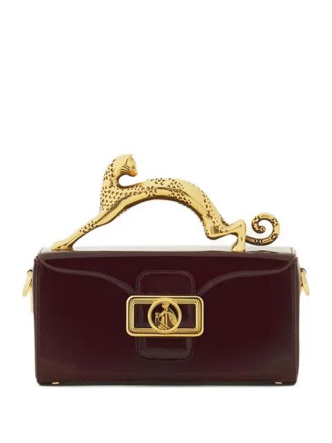 Pencil leopard-embellished patent-leather mini bag by LANVIN