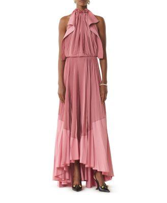 Pleated Dress In Charmeuse And Cotton by LANVIN